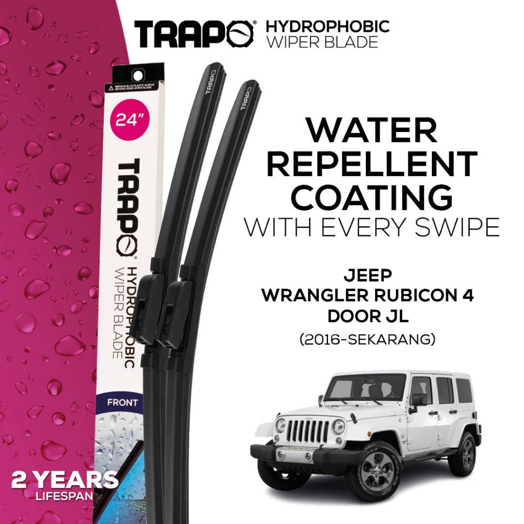 Trapo Hydrophobic Wiper Blade Jeep Wrangler Rubicon 4 door JL  (2016-Sekarang)