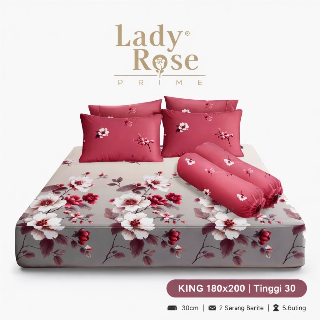Sprei Lady Rose King 180x200  ( 6 kaki ) bahan halus nyaman di gunakan tidak luntur