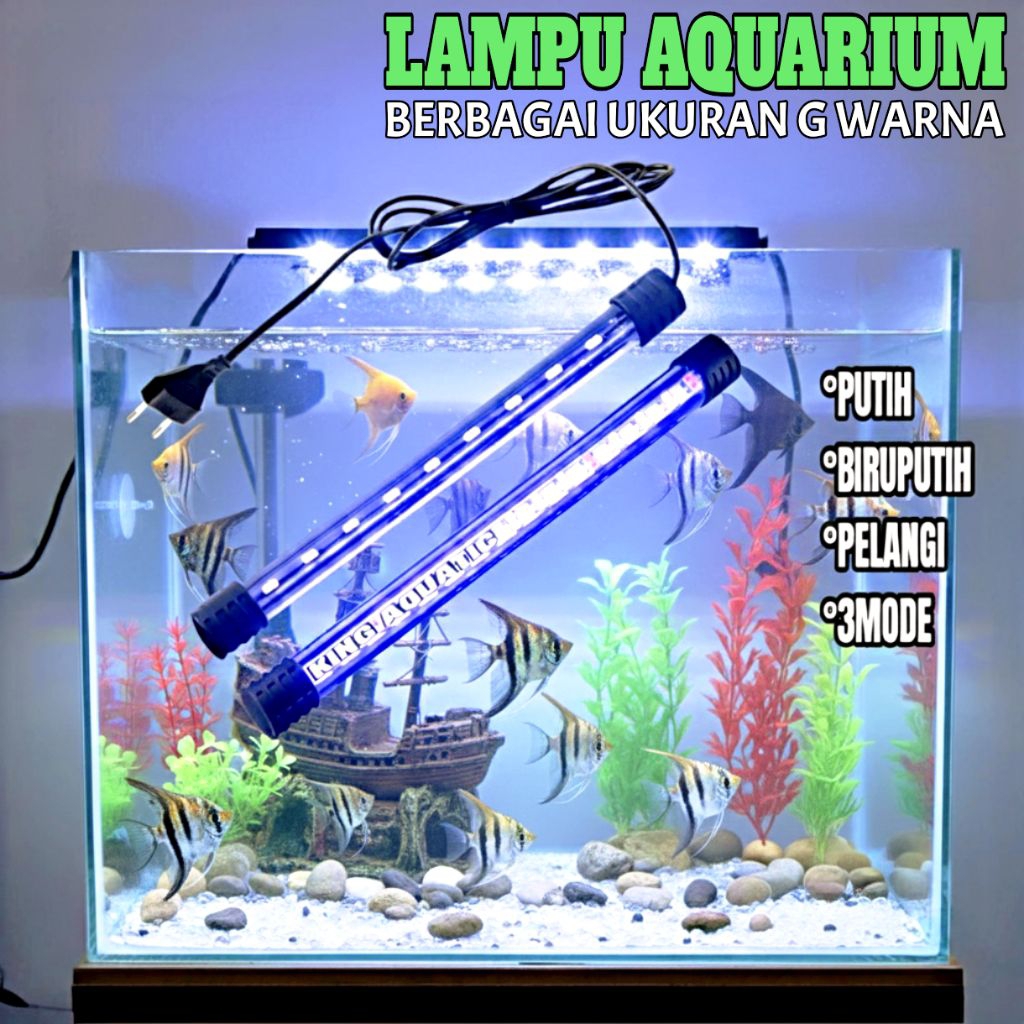 LAMPU LED AQUARIUM  :L e d akuarium untuk tank 20 30 40 cm 30 cm warna putih biru merah rgb wrgb 3mo