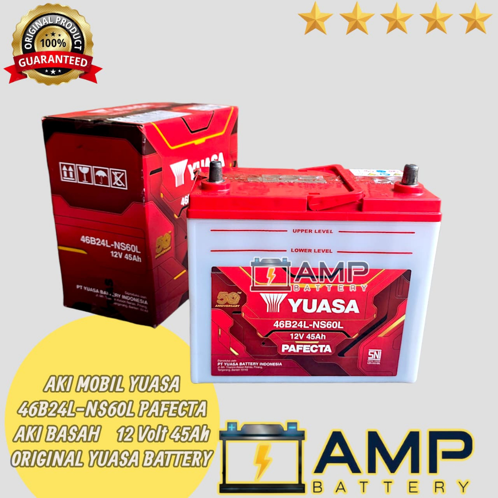 Aki Mobil Suzuki Ertiga/Baleno/Aerio NS60L Aki Basah YUASA 12v/45Ah Original
