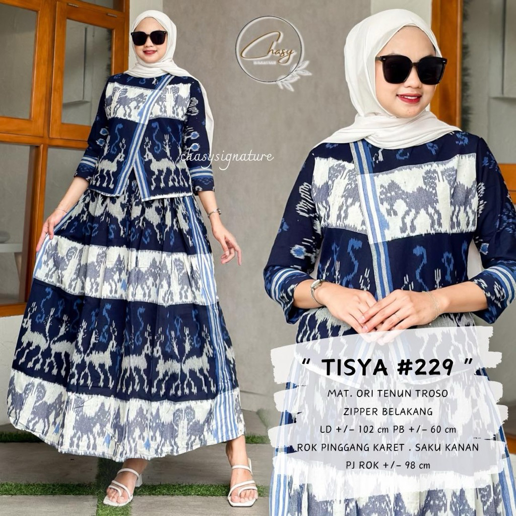 Tisya Setelan Tenun Troso ORI by Chasy Setelan Blus dan Rok Batik Tenun Troso ORI