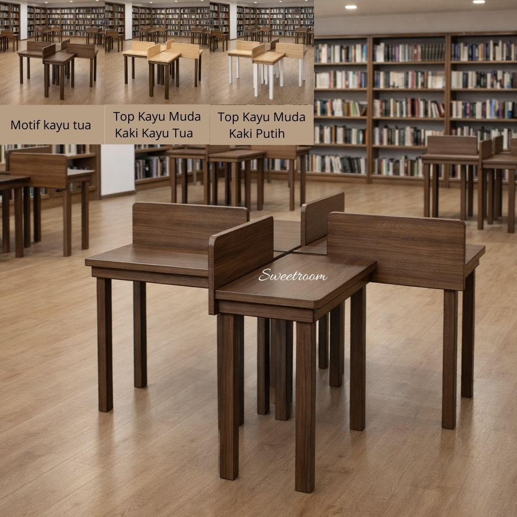 Meja baca Perpustakaan - meja diskusi - meja komputer bersama - meja kantor