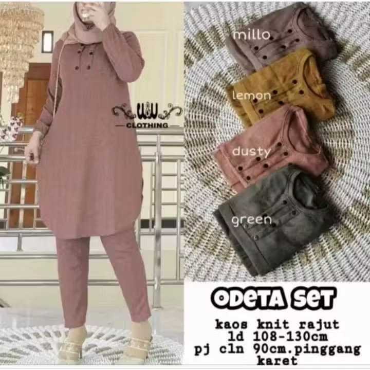 PROMO SETELAN ODETA SET SUPER JUMBO LD 110 120 130CM XL XXL XXXL BAHAN KAOS KNIT RAJUT SETELAN BUSUI