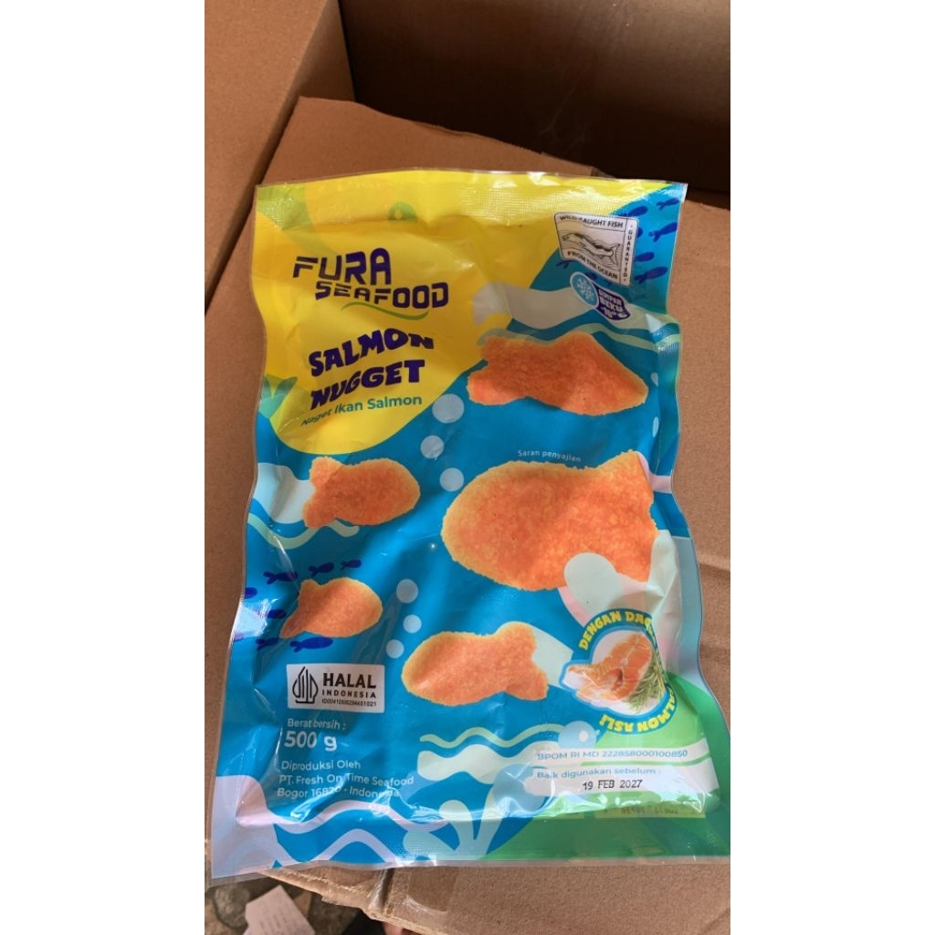 Fura Seafood Salmon Nugget 500GR - Frozen Food Naget Ikan Salmon