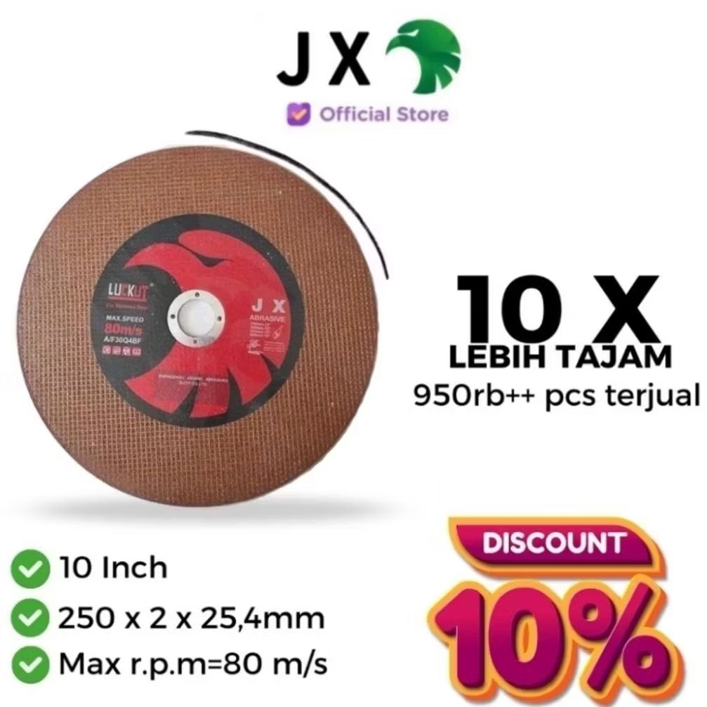 MATA BATU GERINDA POTONG 10 Inch JX Cutting Wheel Disk Batu Potong Gerinda