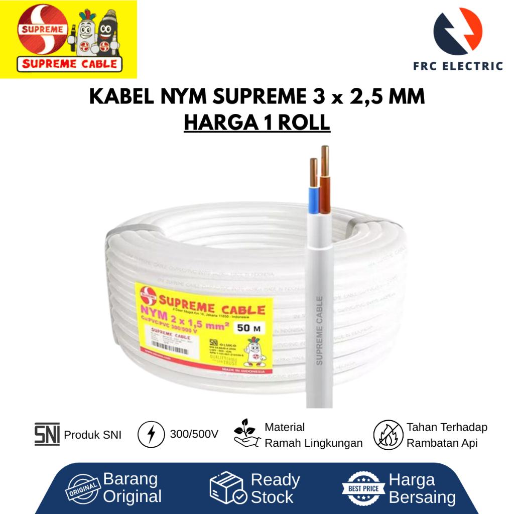 Kabel NYM -Kabel NYM Supreme 50 Meter - Kabel Listrik SNI - Kabel Tembaga - Kabel Listrik Suprim - S