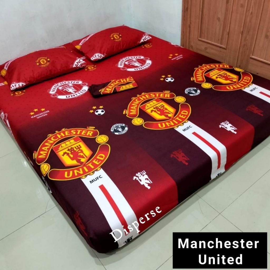 sprei murah homemade motif bola MU 2 new