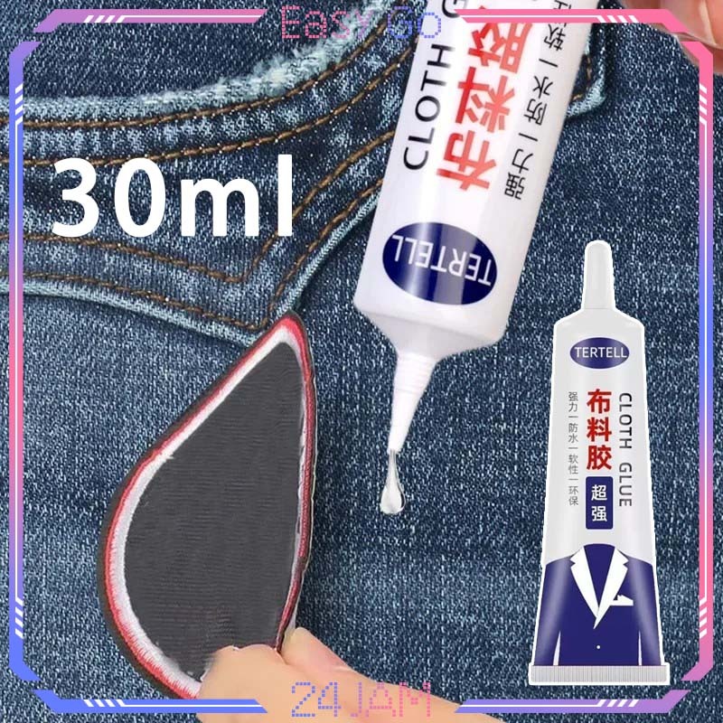 Lem Kain Super Kuat 30ml Lem Kain Tanpa Jahit Tahan Air Lem Kain Baju Lem Perekat Kain Fabric Glue