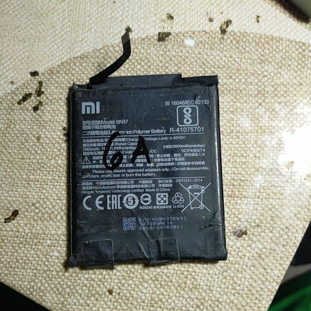 batrai redmi 6a normal