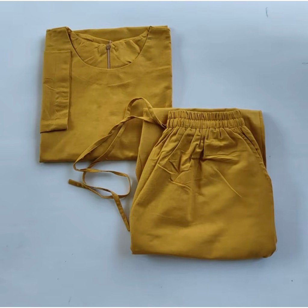 One Set Jumbo Setelan Wanita Linen New