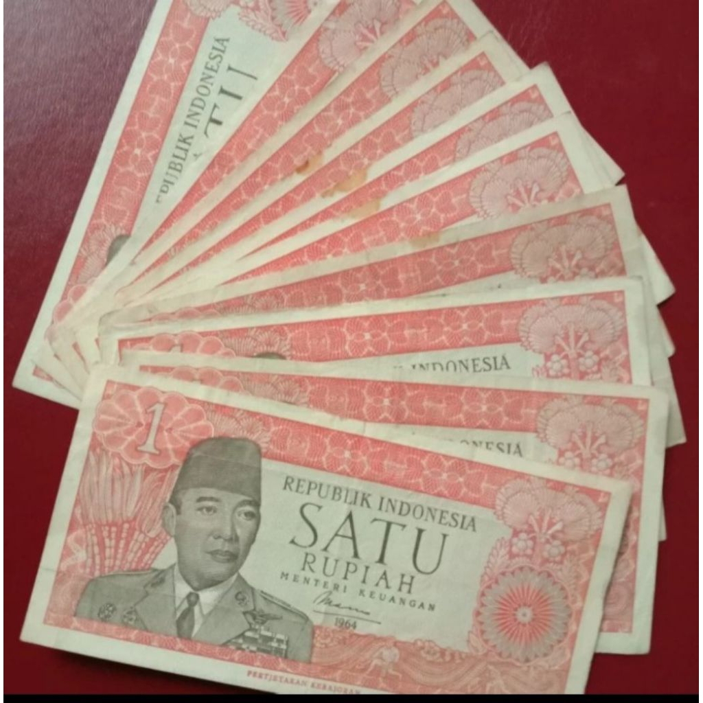 uang kuno 1 rupiah soekarno 1964 asli kondisi bagus