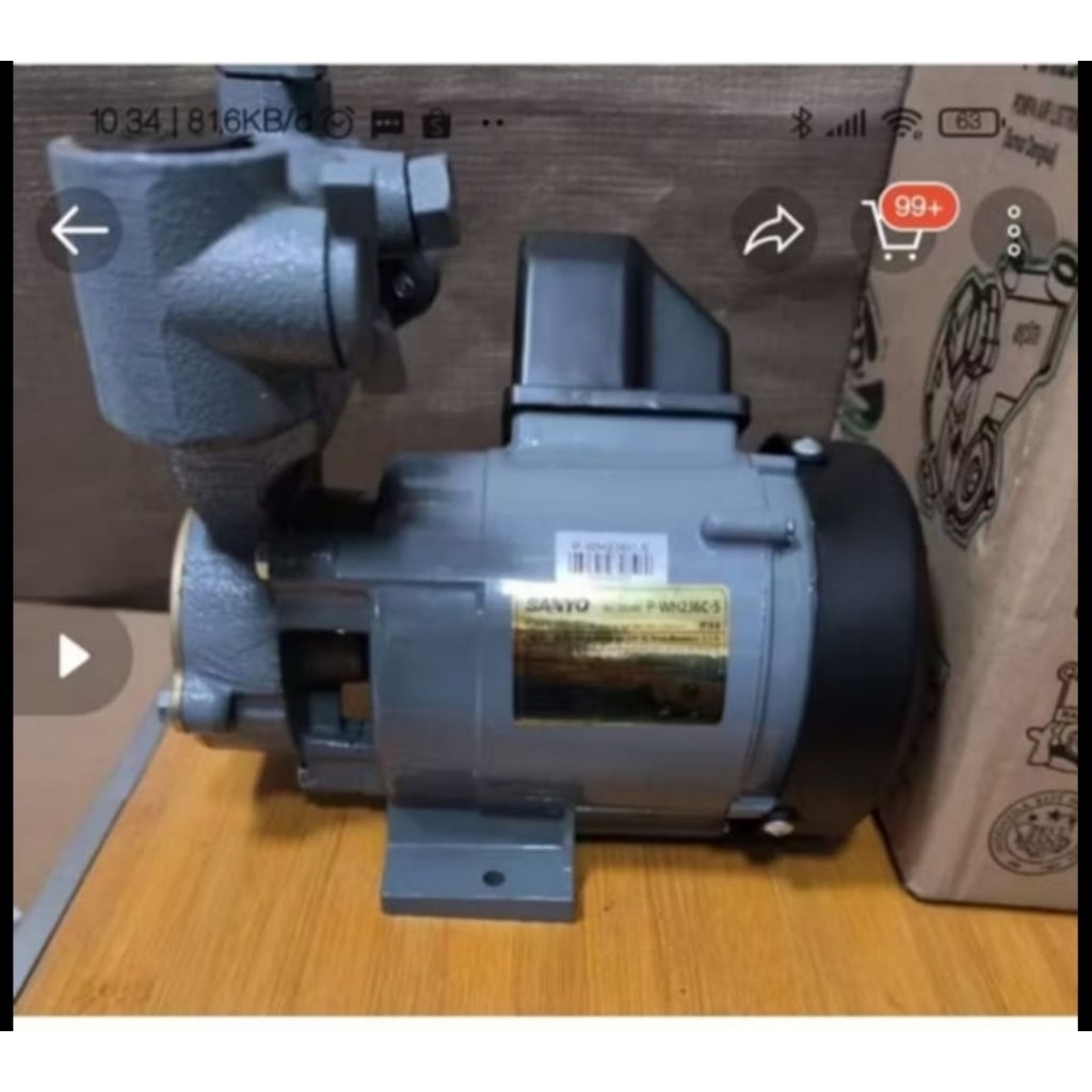 mesin air sanyo 200watt pwh236c / mesin air manual Sanyo 200w mesin air