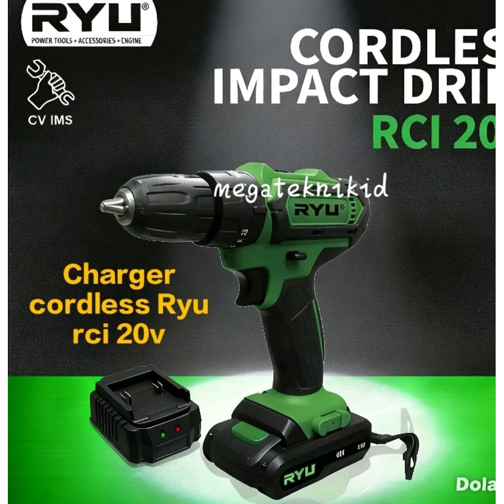 charger bor cordless RYU RCI 20v/charger  bor baterai RYU RCI 20v