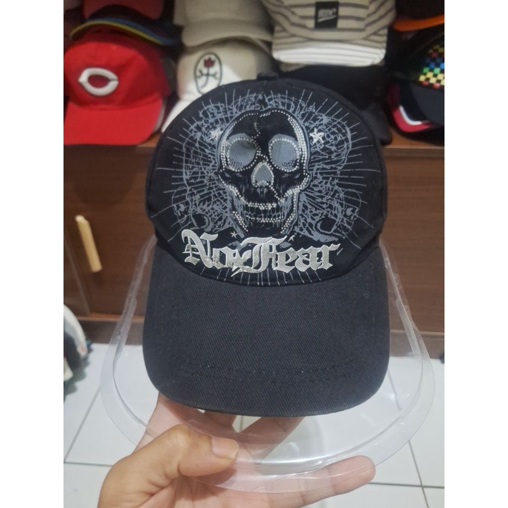 Vintage Cap No Fear Skull Art