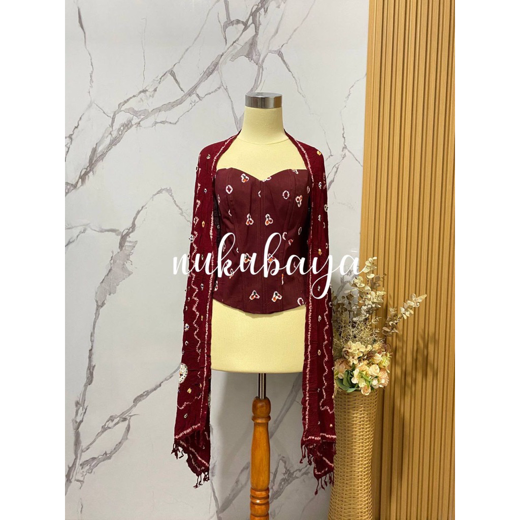 [Set] Kamisol + Selendang Jumputan
