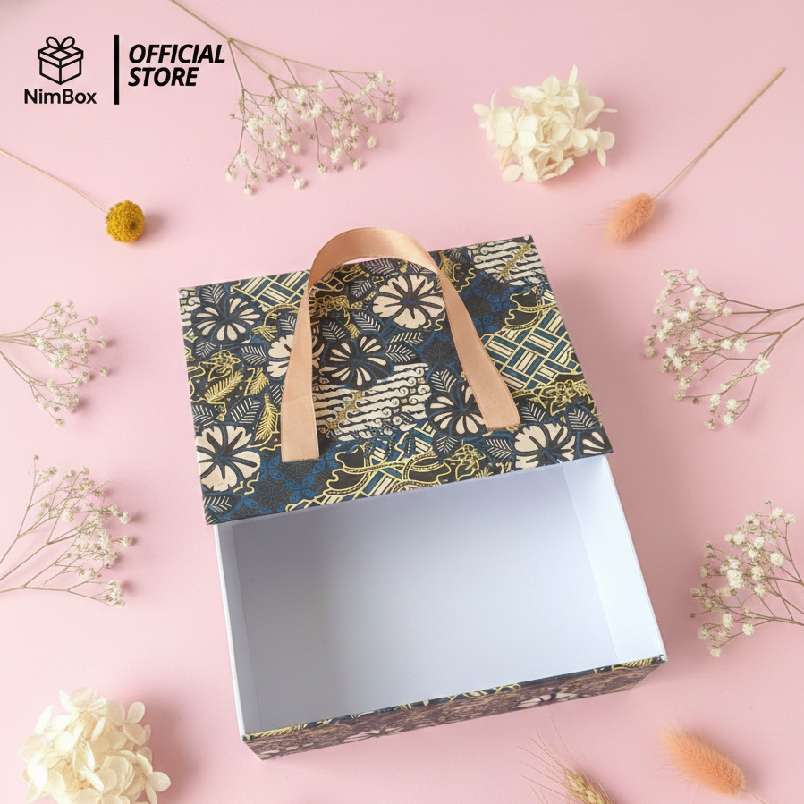 NimBox Paper Bag Box Kotak Kado Kotak Hampers Kotak Bahan Kain Bridesmaid Hardbox 24x18x9 Premium Mu