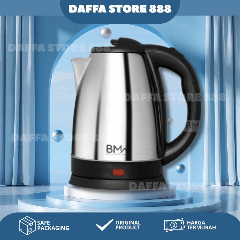 Teko Listrik Teko Air Minum Teko Kettle Electric Kapasitas 2L Teko Listrik Stainless Steel Pemanas A