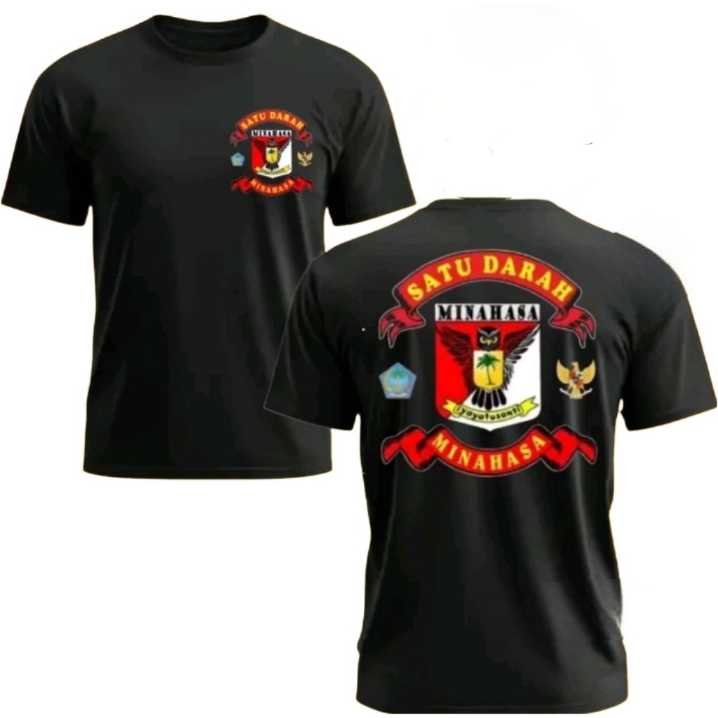 Kaos Distro Satu Darah Minahasa T-shirt Unisex Pria Wanita Bahan Adem