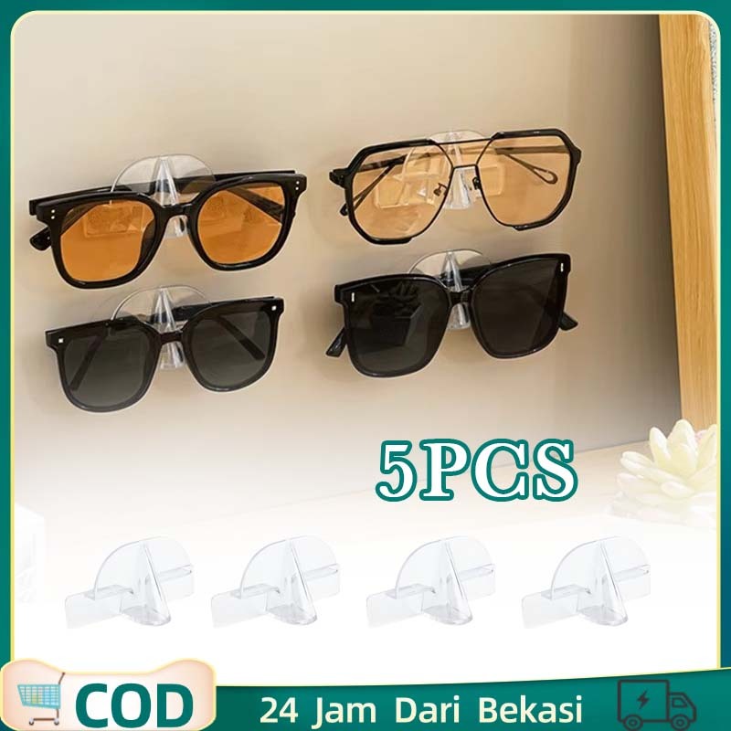 5pcs Tempat Kacamata Dinding Rak Kacamata Tempat Transparan Kacamata Aesthetic Gantung Rak Kacamata 