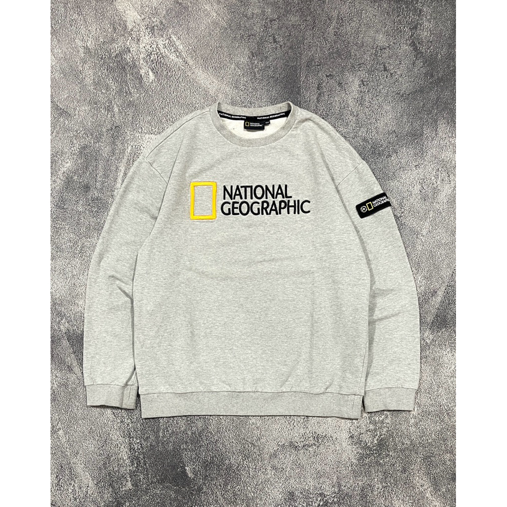 CREWNECK NATGEO PATCH BORDIR - GREY