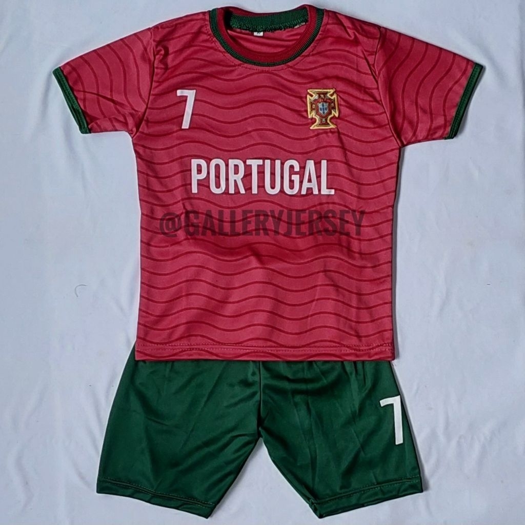 SETELAN BAJU BOLA ANAK ANAK PORTUGAL RONALDO HOME MERAH SETELAN BOLA ANAK ANAK RONALDO PORTUGAL MERA