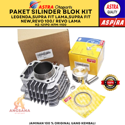 BLOK SEHER + PAKET SAHET PISTON KIT BLOK CYLINDER LEGENDA, SUPRA FIT LAMA, SUPRA FIT NEW, REVO 100/R