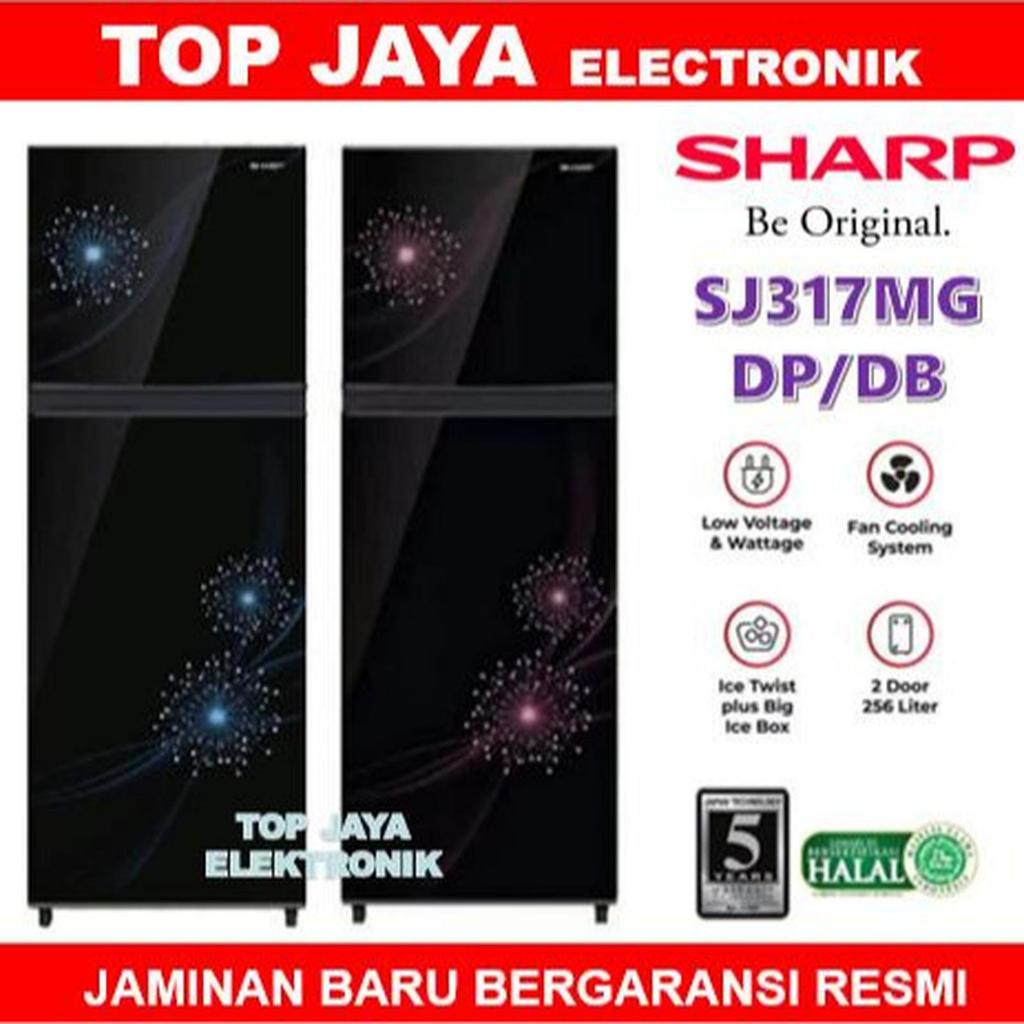 KULKAS SHARP 2 PINTU JUMBO SJ-317MG/SHARP KULKAS 2 PINTU/LEMARI ES SHARP 2 PINTU TANPA BUNGA ES