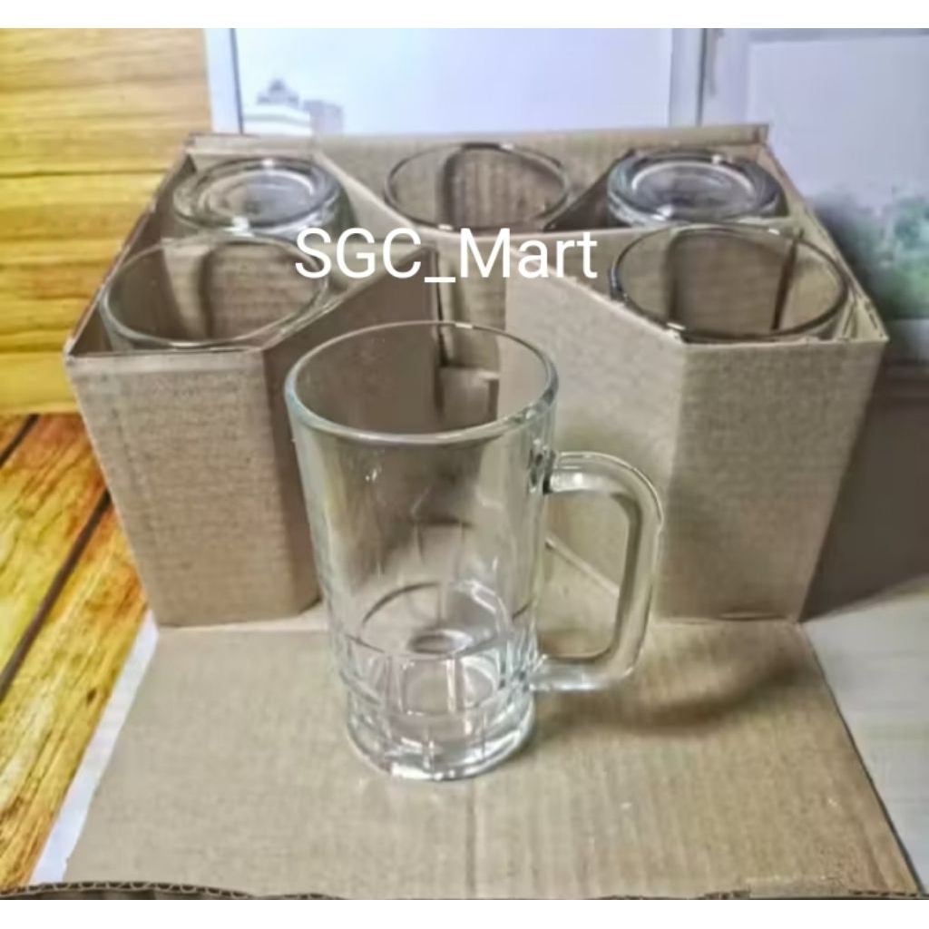 Gelas jumbo/gelas sirup/gelas bir isi 6pcs