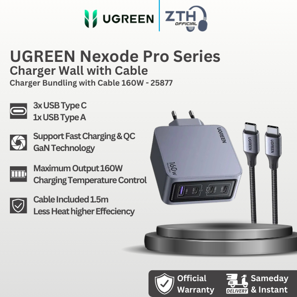 UGREEN Charger GAN 140W PD Type C to Type C FAST Charging 90549 - 40914 200W