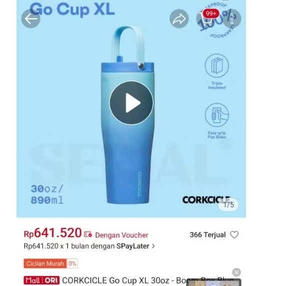 produk NEW corkcicle botol minum corkcicle xl 30 oz