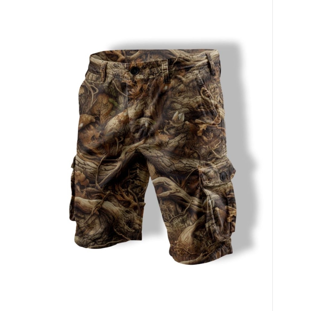 celana pendek camo cargo/ celana berburu cargo