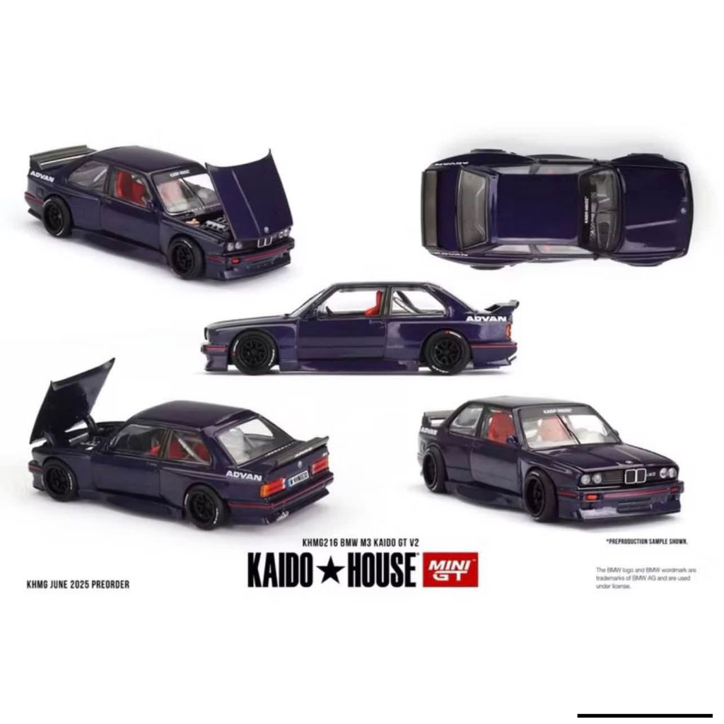 Mini GT Kaido House KHMG216 BMW M3 E30 Midnight Purple Kaido GT V2