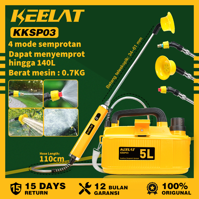 KEELAT KKSP03 Sprayer Listrik Pertanian Ransel Listrik Alat Sprayer Tools Semprotan Type Knapsack Se