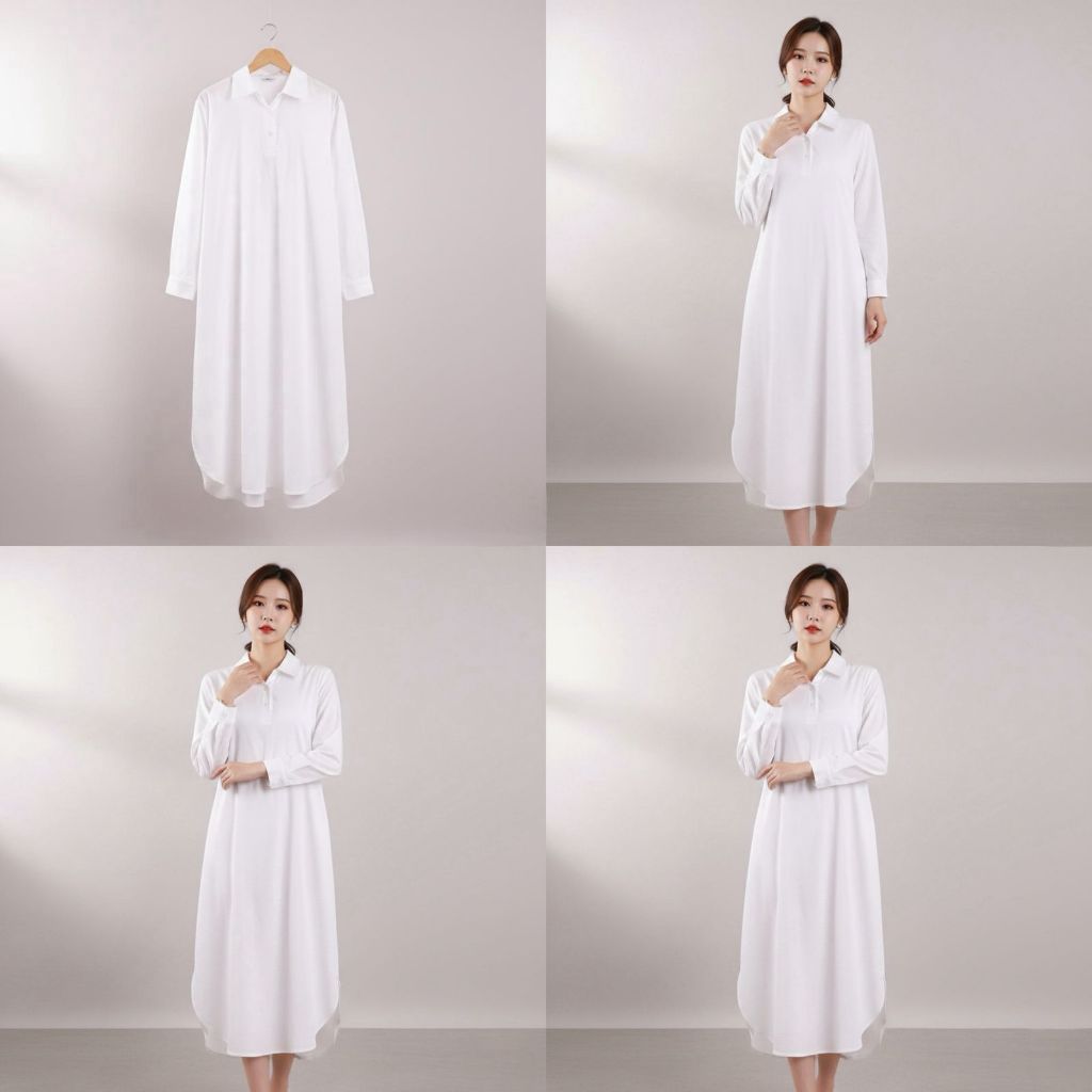 SJM TUNIK MAYA BERLYN - KATUN POPLIN - PUTIH BERSIH