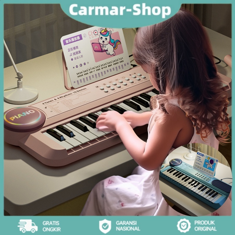 [Ready] Piano 37 Keys Piano Elektrik Keyboard Piano Portable Alat Keyboard Musik Mainan Anak