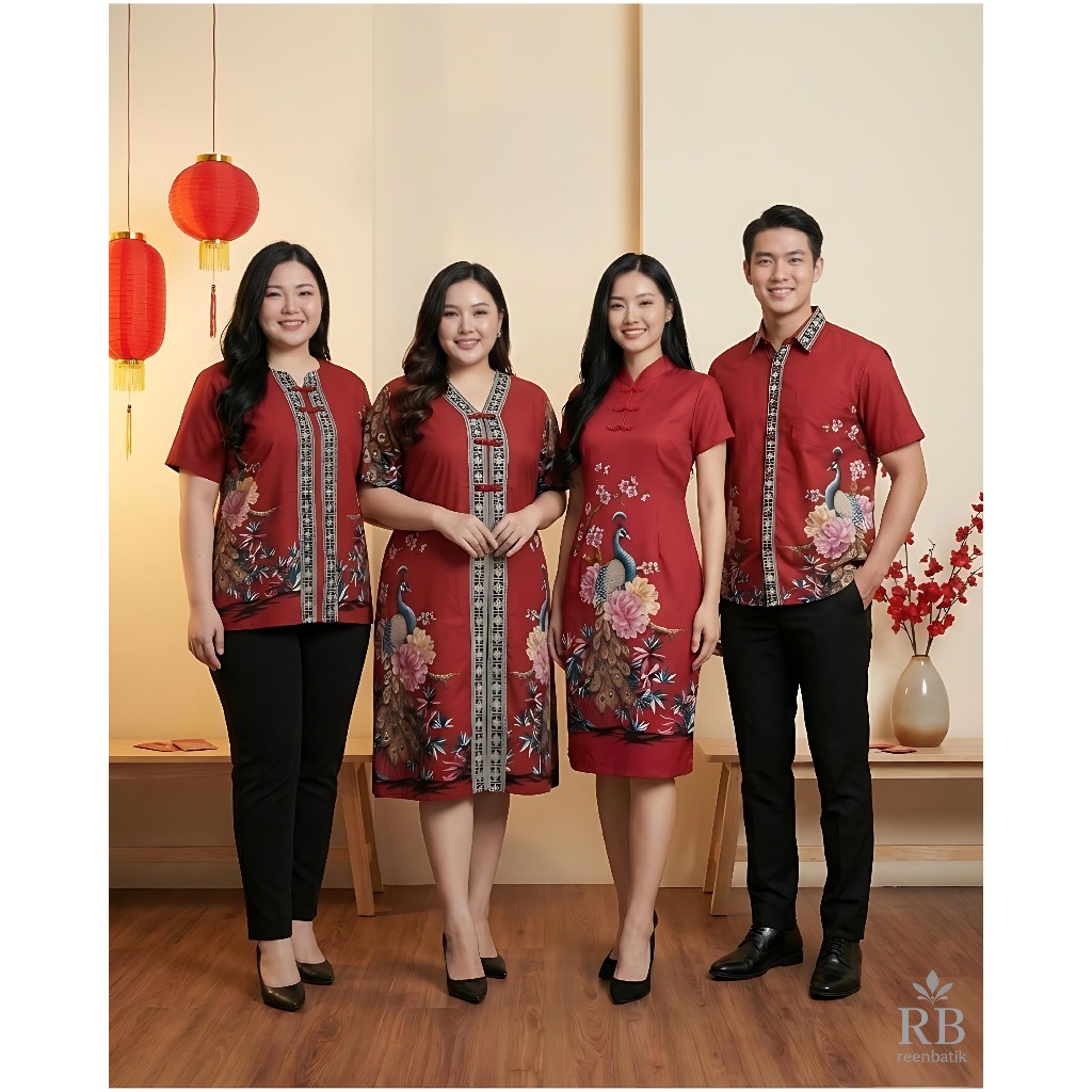 Dress Batik Cheongsam Imlek Ukuran Jumbo Big Size, Fei Yan #