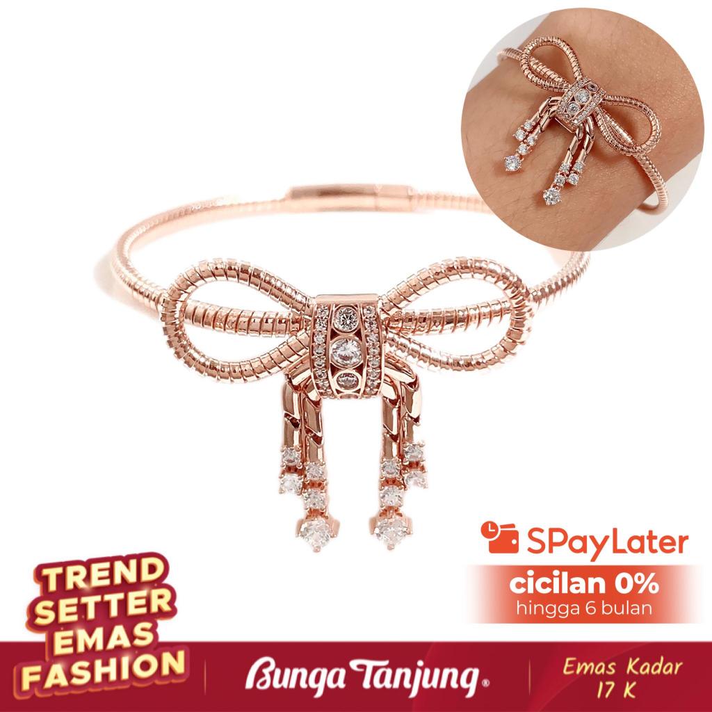 GELANG SPIRAL ROSE BOW PITA KH - EMAS 17K - BUNGA TANJUNG GOLD