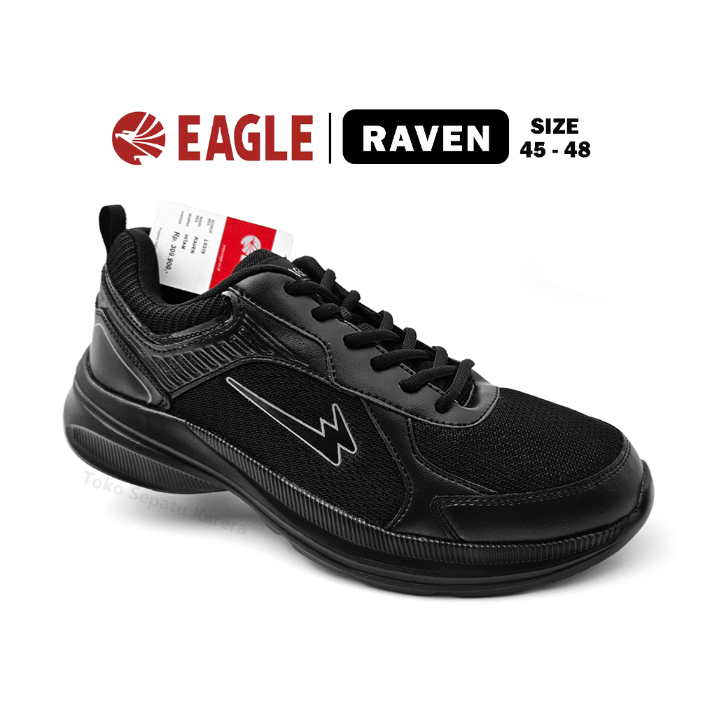 Sepatu Sekolah Anak SMA Laki Laki – Sepatu Pria Dewasa – EAGLE – RAVEN – Size 45-48 – Sneakers