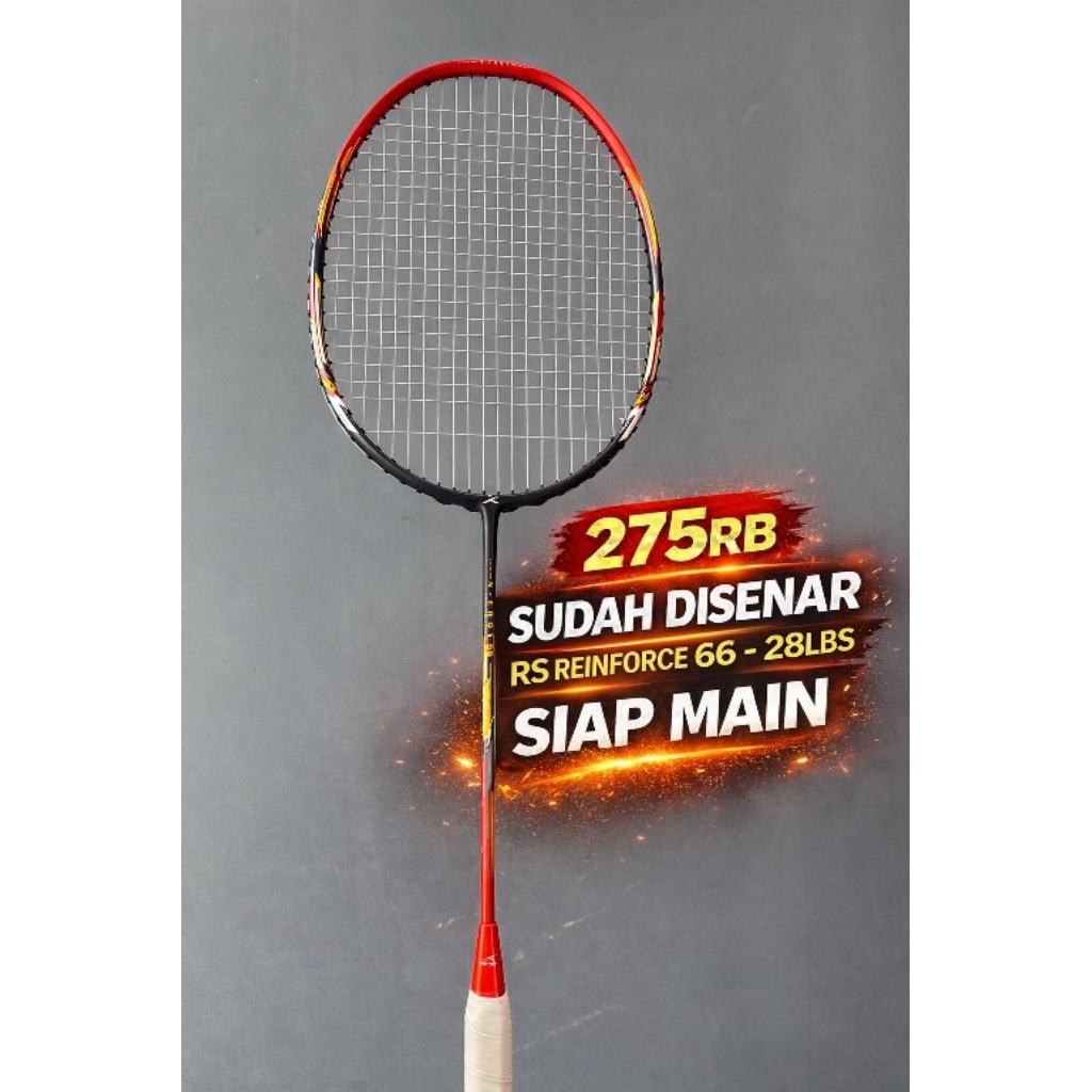 Raket Badminton Hundred N Ergy 80 Original | 80gr Ringan | Senar RS Reinforce 66 28lbs | TERMURAH 27