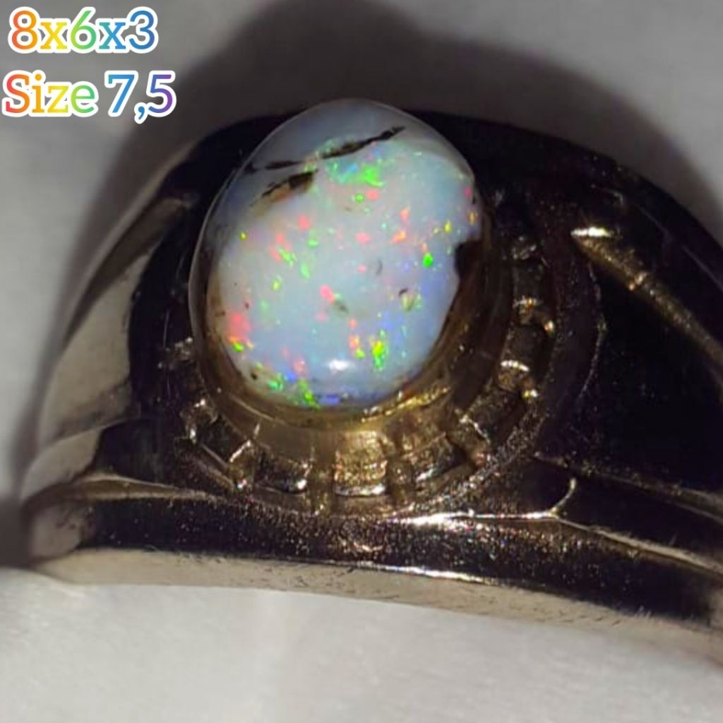 Cincin Batu Kalimaya Banten Natural Jarong Bahan Mineral Opal