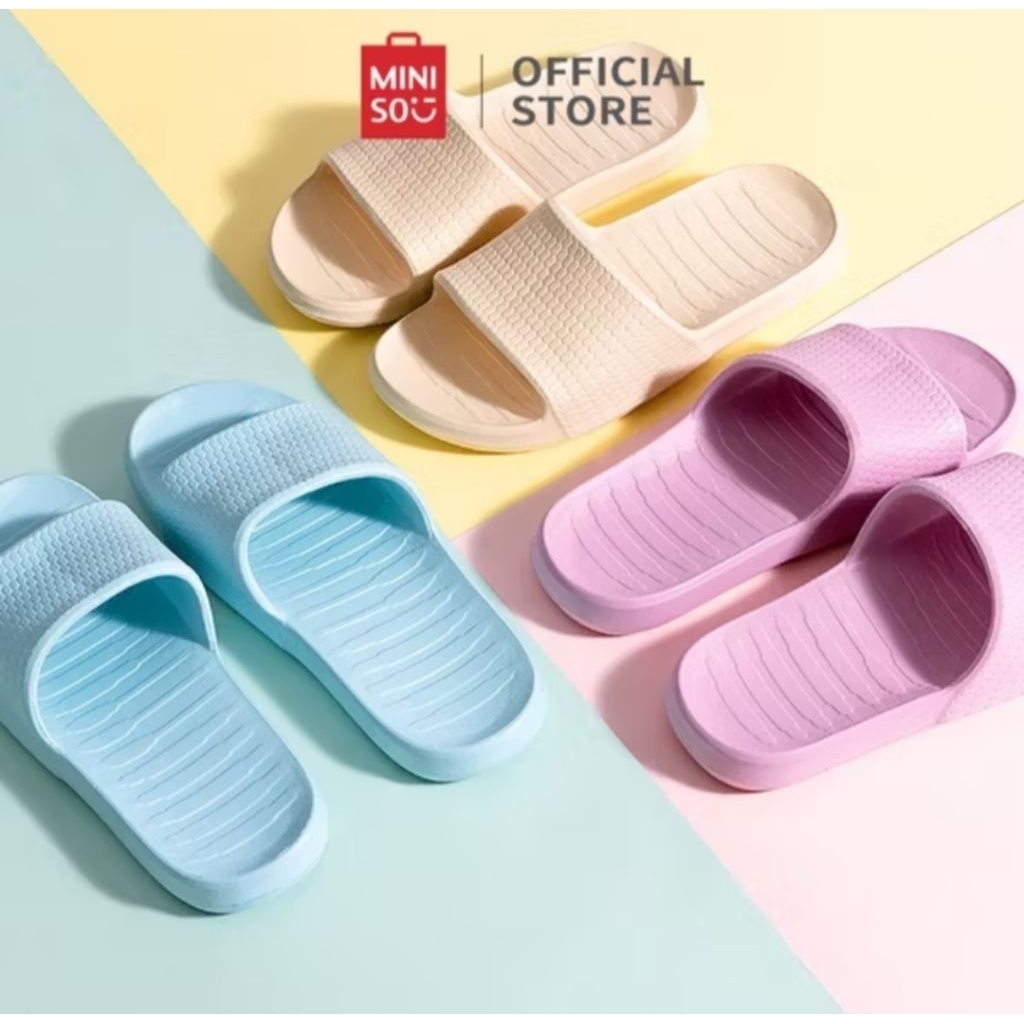 miniso sandal pria dan wanita/sandal kamar mandi lembut motif sarang madu