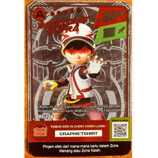 choki choki Monsta Galaxy card boboiboy supra