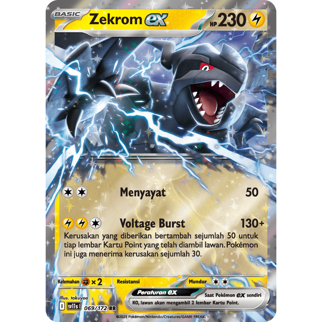 ZEKROM EX RR STAPLE POKEMON ORIGINAL INDONESIA