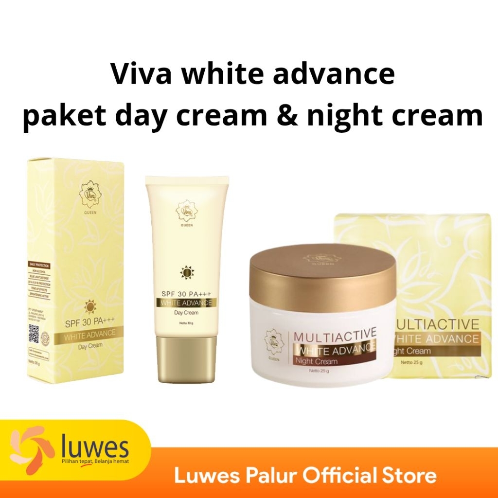 Paket krim Siang dan Malam viva white advance multiactive