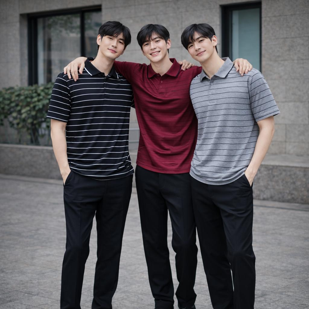 PM |PAKET 3 PCS Kaos kerah salur semi cotton cocok untuk pria & wanita | Kaos kerah pria distro stri