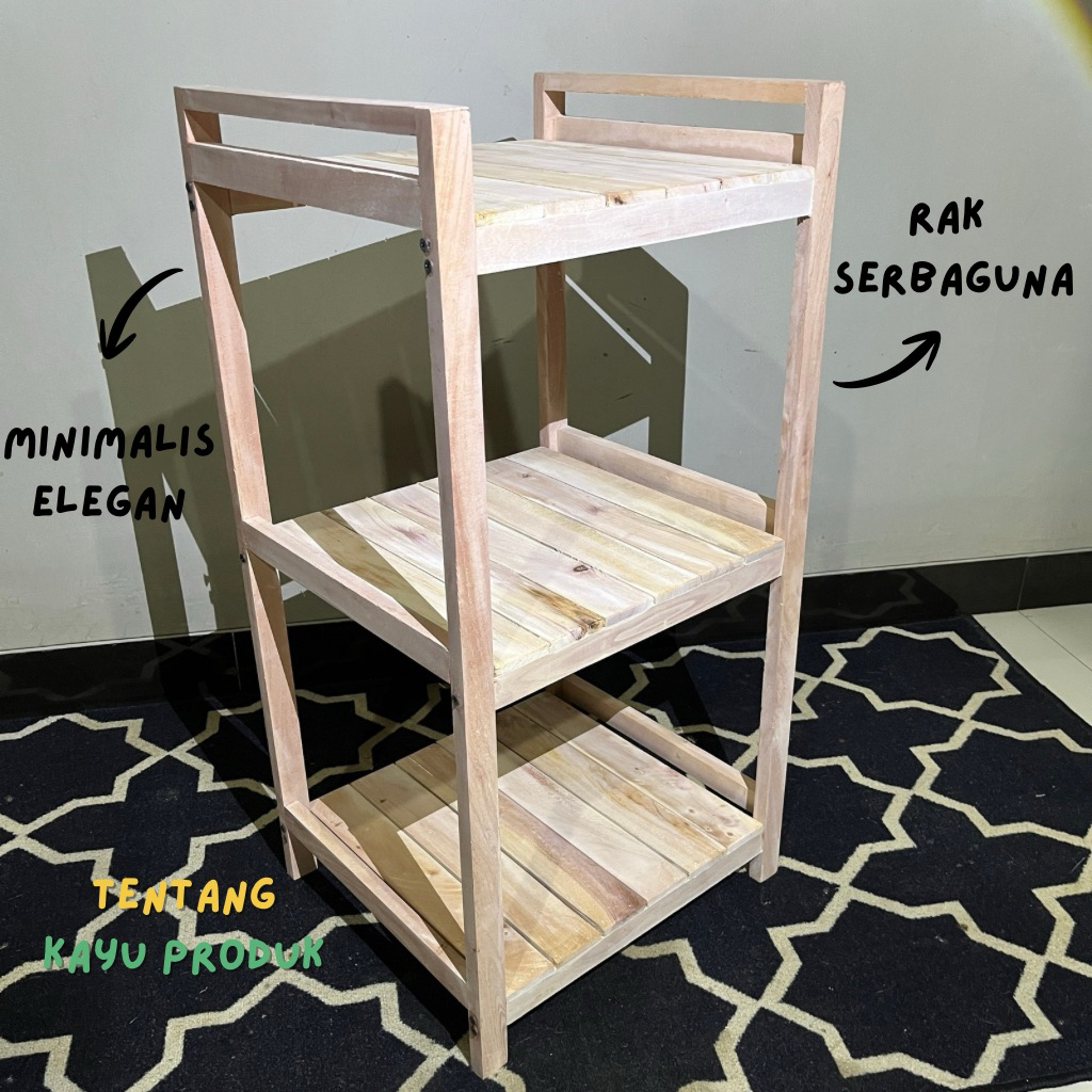 Rak helm 3 susun || Rak Magiccom || Rak 3 Susun Serbaguna kayu mahoni
