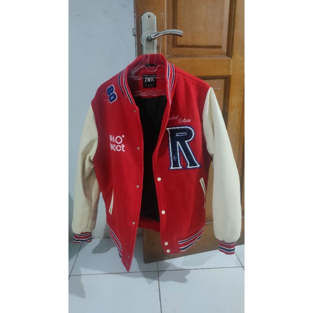 Jaket Pria Zara Baseball Varsity