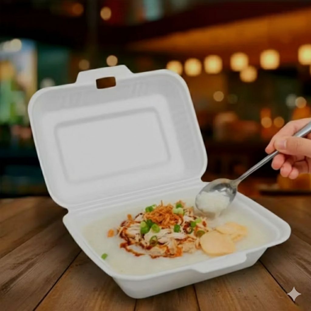 styrofoam tf 2 isi 100pcs/box makanan kotak nasi bubur ayam penyet geprek dll