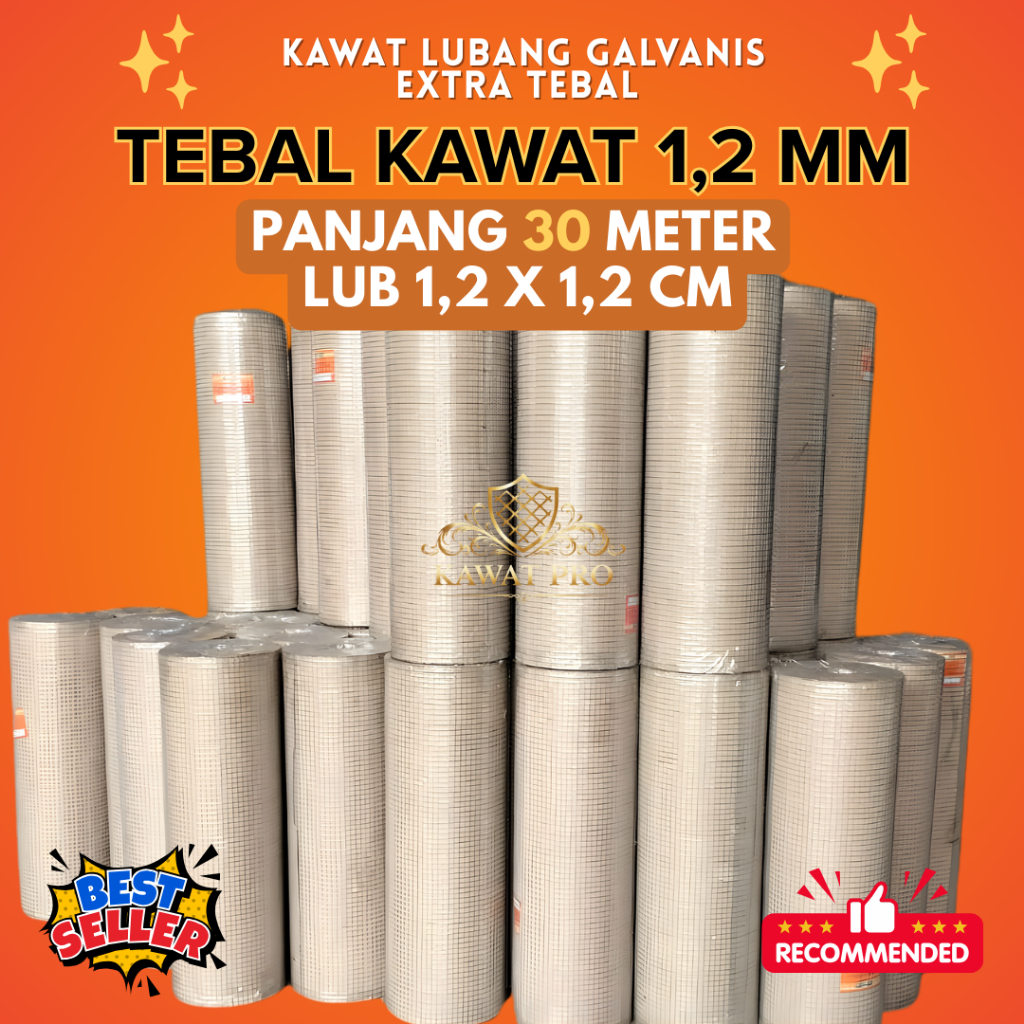 Kawat Loket RAM Galvanis Lembar Tebal 1,2 Mili Lubangan 1.2 X 1.2cm | Variasi Ukuran | Best Seller