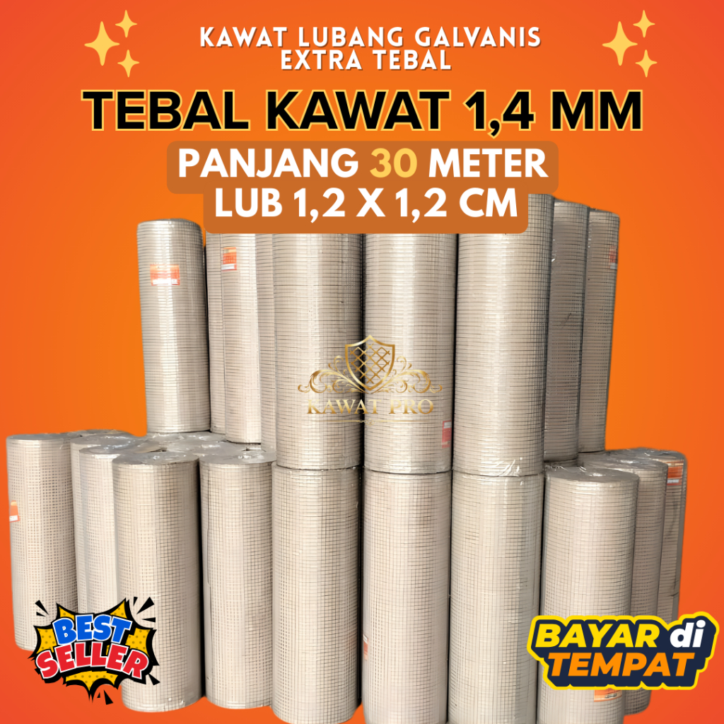 Kawat Loket RAM Galvanis Lembar Tebal 1,2 Mili Lubangan 1.2 X 1.2cm | Variasi Ukuran | Best Seller